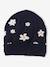Mädchen Mütze mit Jacquard-Blumen - marine - 1