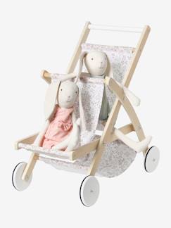 Spielzeug-Puppen-Babypuppen & Zubehör-Puppen-Geschwisterwagen MINI FLORA, Holz FSC®