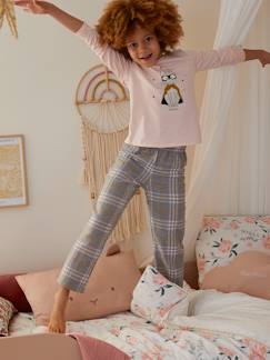 Maedchenkleidung-Mädchen Schlafanzug mit Flanellhose SUPERCAT