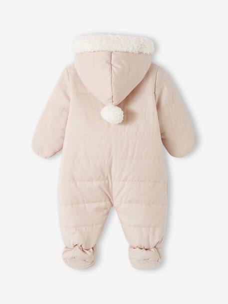 Baby Winter-Overall aus Flanell mit Recycling-Polyester - beige golden - 2