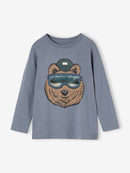 Jungen Shirt mit Recycling-Baumwolle - anthrazit+graublau+pekannuss - 4