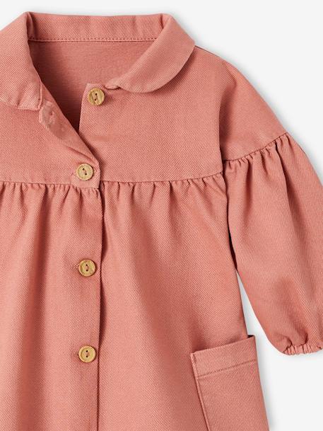 Mädchen Baby Kleid mit Bubikragen - rosa - 4