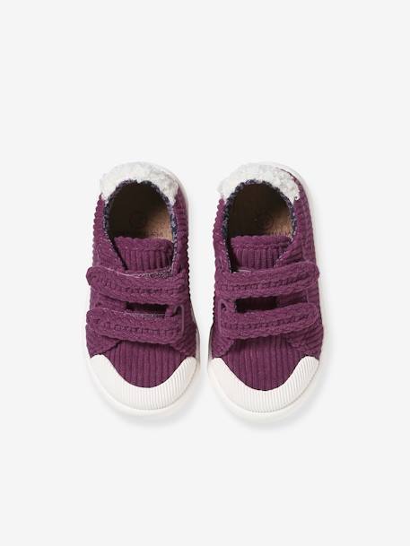 Baby Klett-Sneakers aus Cord - himbeer - 4