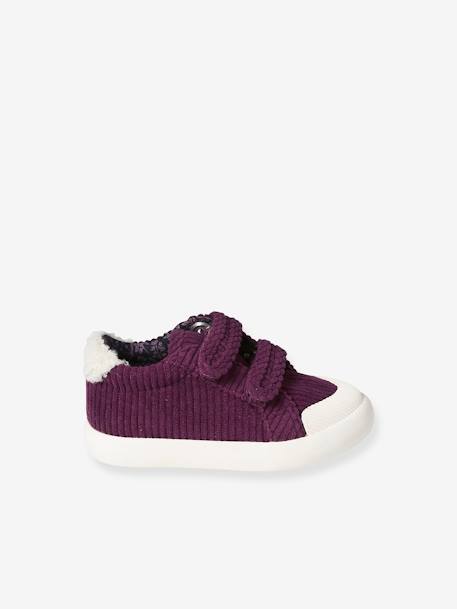 Baby Klett-Sneakers aus Cord - himbeer - 2