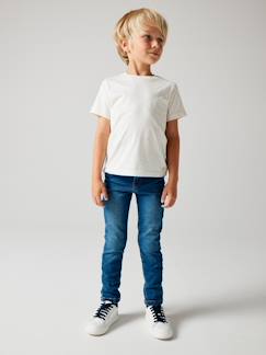 Jungenkleidung-Jungenhosen-Jungen Slim-Fit-Jeans WATERLESS, Hüftweite SLIM