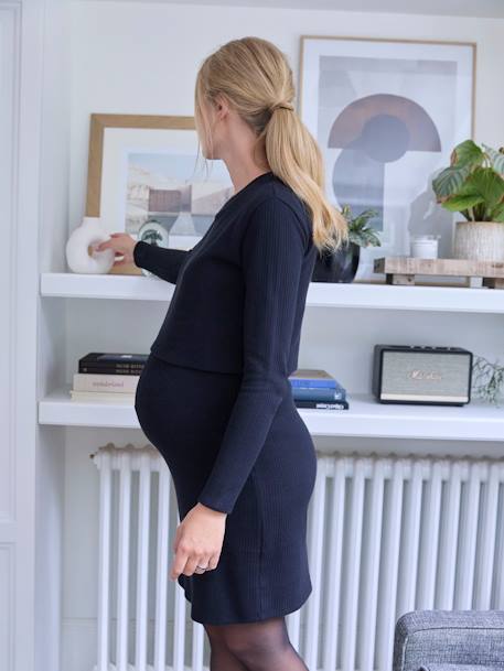Jerseykleid für Schwangerschaft & Stillzeit - schwarz - 6