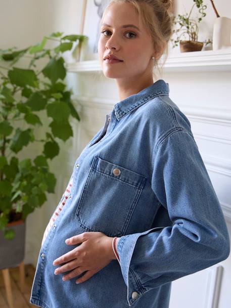 Jeanshemd für Schwangerschaft und Stillzeit - dark blue - 3