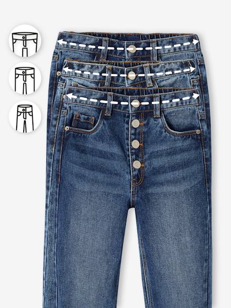 Mädchen Mom-Fit-Jeans, WATERLESS Hüftweite SLIM - blau+blue stone+double stone - 5