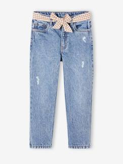 Mädchen Straight-Fit-Jeans mit Stoffgürtel WATERLESS -  - [numero-image]