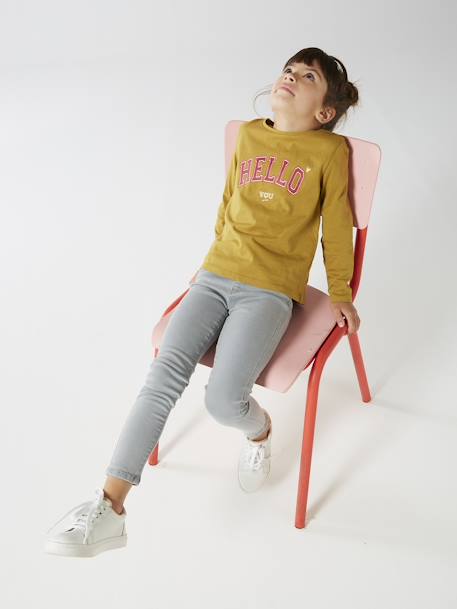 Mädchen Shirt mit Messageprint BASIC Oeko-Tex - bronze+graublau+rosenholz+violett - 5