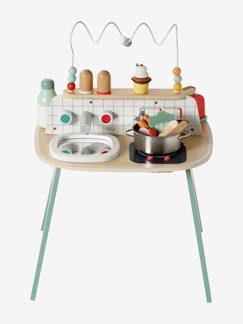 Spielzeug-Baby-Kinder Activity-Tisch mit Spielküche, Holz FSC®