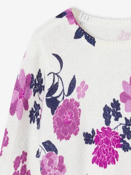Mädchen Pullover mit Blumen - rosa bedruckt - 3