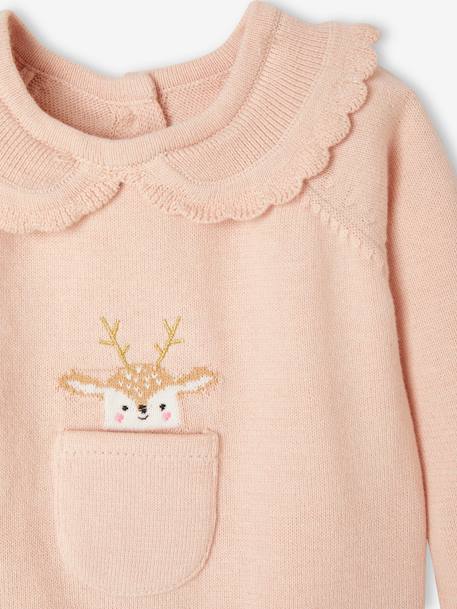 Baby Weihnachts-Set: Pullover & Hose Oeko-Tex - pudrig rosa - 5