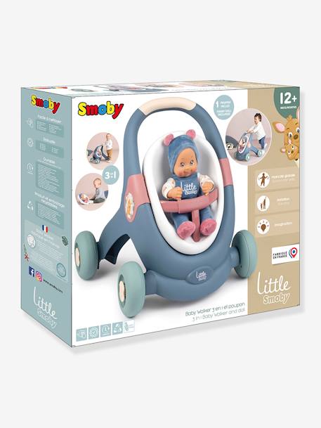 3-in-1 Baby Lauflernhilfe/Puppenkinderwagen mit Puppe SMOBY - mehrfarbig - 2