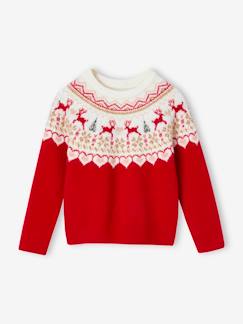 Maedchenkleidung-Pullover, Strickjacken & Sweatshirts-Mädchen Weihnachtspullover, Jacquardstrick
