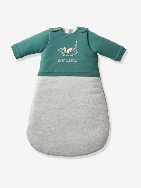 Baby Winterschlafsack mit abnehmbaren Ärmeln DRACHE Oeko-Tex - grau meliert - 1
