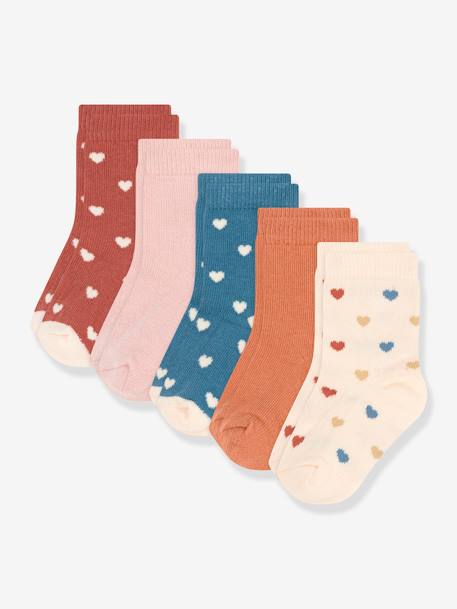 5er-Pack Baby Socken mit Herzen PETIT BATEAU - mehrfarbig - 1