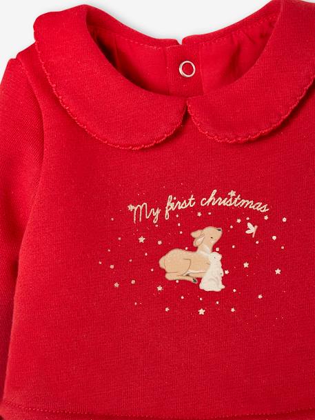 Weihnachtliches Baby-Set: Kleid, Haarband & Strumpfhose - rot - 5