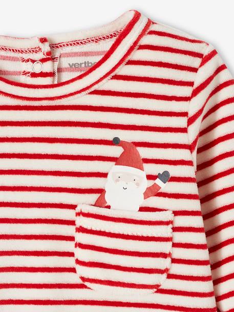 Weihnachtlicher Baby Samt-Schlafanzug Oeko-Tex - grau meliert - 5
