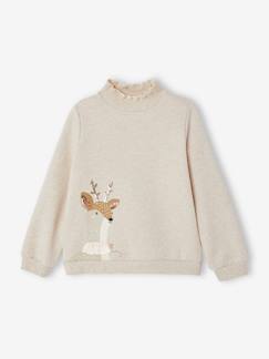 Maedchenkleidung-Pullover, Strickjacken & Sweatshirts-Mädchen Weihnachts-Sweatshirt mit Reh
