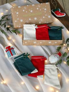 Maedchenkleidung-Unterwäsche, Socken, Strumpfhosen-Mädchen Weihnachts-Geschenkset: 3er-Pack Socken mit Schleife