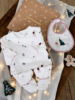 Babymode-Weihnachtliches Baby Geschenk-Set: Samt-Strampler & Lätzchen Oeko-Tex