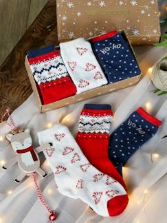-Mädchen Weihnachts-Geschenkset: 3er-Pack Socken Oeko-Tex