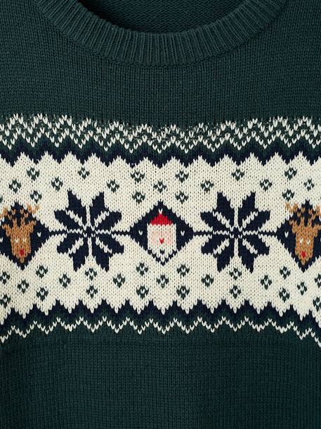 Eltern Weihnachts-Pullover Capsule Collection FAMILIE Oeko-Tex - rot+tannengrün - 6
