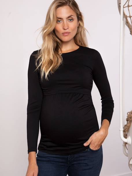 Nachhaltiges Shirt für Schwangerschaft & Stillzeit LINE LS ENVIE DE FRAISE - schwarz - 4
