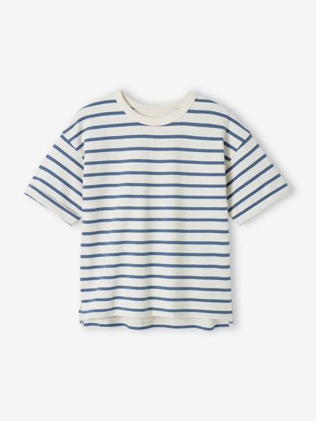 Kinder Ringel-T-Shirt, personalisierbar Oeko-Tex - blau gestreift - 1