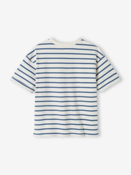Kinder Ringel-T-Shirt, personalisierbar Oeko-Tex - blau gestreift - 2