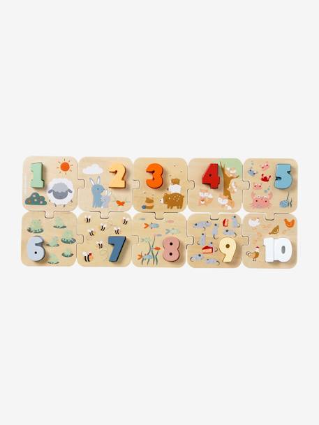 2-in-1 Baby Zahlenpuzzle aus Holz FSC® - grün - 1