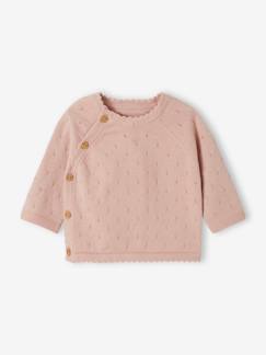 Babymode-Pullover, Strickjacken & Sweatshirts-Pullover-Baby Strickjacke aus Ajourstrick