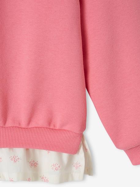 Mädchen Sweatshirt mit Volant-Saum personalisierbar - bonbon rosa+pastellgelb - 5