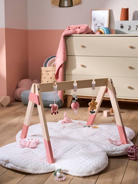 Baby Spielbogen aus Holz FSC® - mehrfarbig/rosa welt+rosa/koala - 1