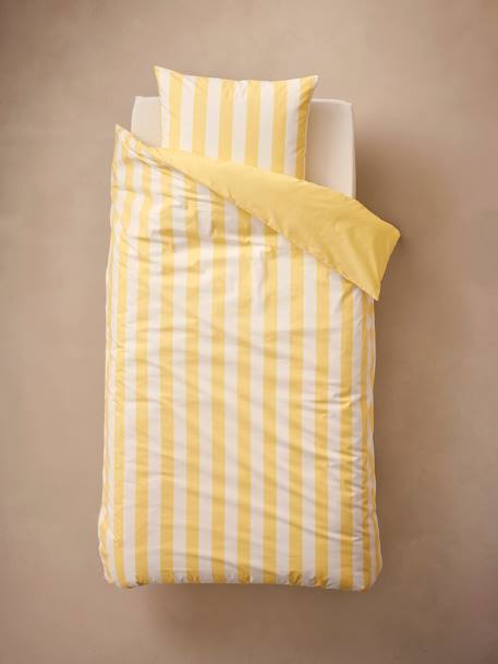 Kinder Bettwäsche-Set STRANDKORB mit Recycling-Baumwolle - gelb gestreift+grün gestreift+rosa gestreift - 3