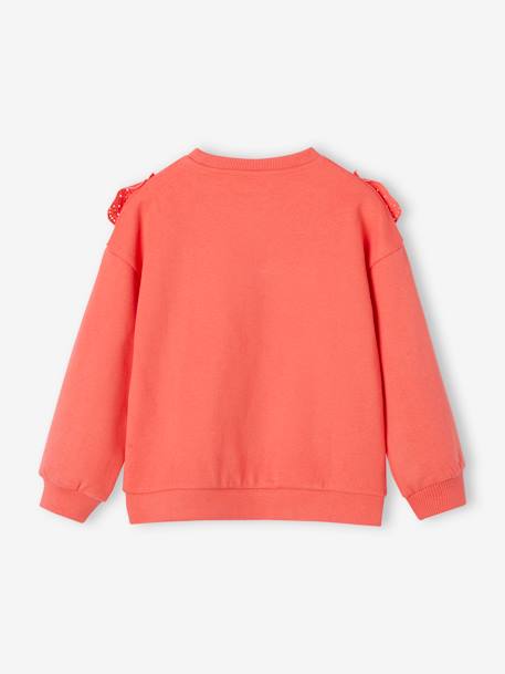 Mädchen Sweatshirt mit Volant - koralle+vanille - 2