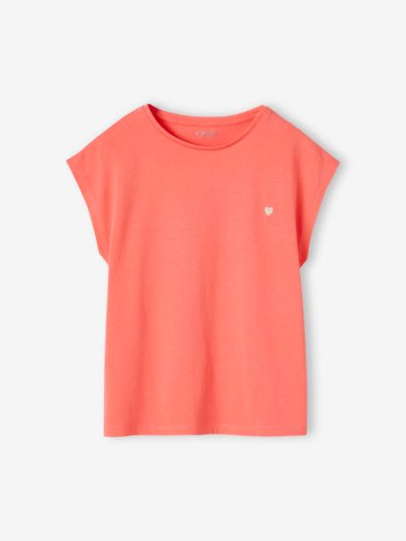 Mädchen T-Shirt BASIC, personalisierbar Oeko-Tex - koralle+mandarine+wollweiß - 2