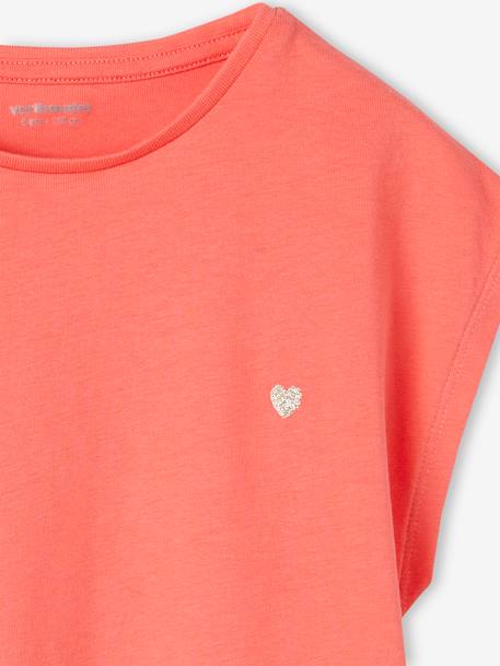 Mädchen T-Shirt BASIC, personalisierbar Oeko-Tex - koralle+mandarine+wollweiß - 4