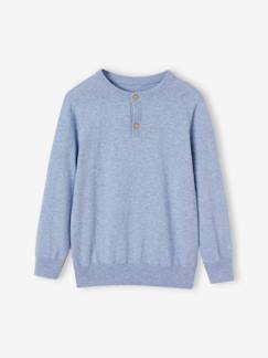 Jungenkleidung-Pullover, Strickjacken, Sweatshirts-Jungen Pullover mit Henley-Ausschnitt Oeko-Tex