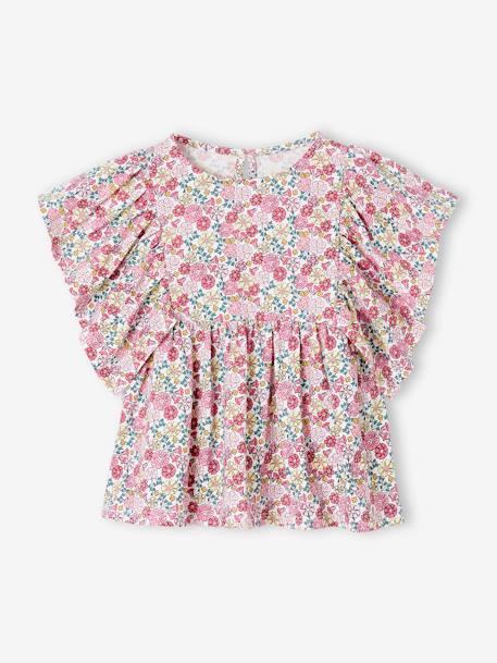 Mädchen Blusenshirt mit Recycling-Polyester - mehrfarbig+petrol+vanille - 1