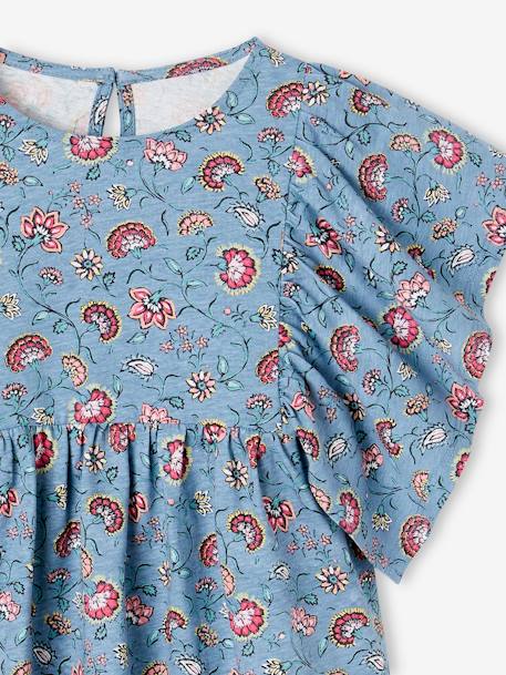 Mädchen Blusenshirt mit Recycling-Polyester - mehrfarbig+petrol+vanille - 6