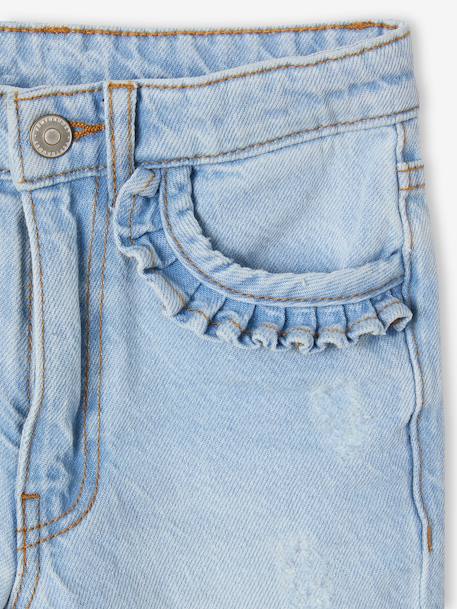 Gerade Mädchen Jeans, Hüftweite SLIM - bleached+blue stone - 3