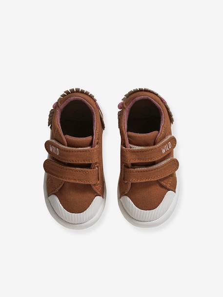 Jungen Baby Stoff-Sneakers, Klett - dunkelbraun - 4