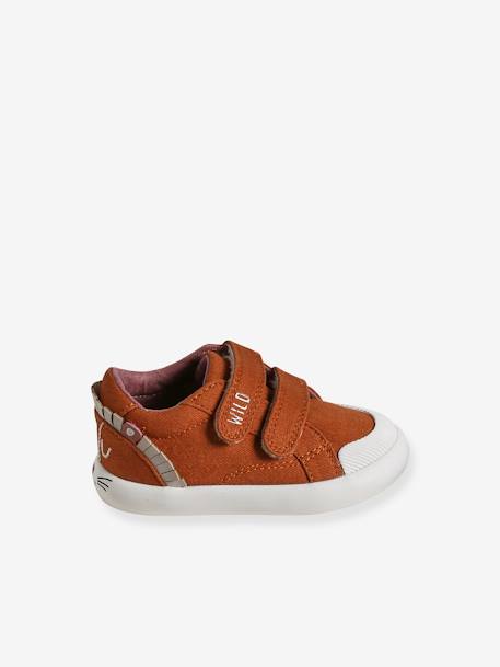 Jungen Baby Stoff-Sneakers, Klett - dunkelbraun - 2