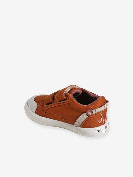 Jungen Baby Stoff-Sneakers, Klett - dunkelbraun - 3