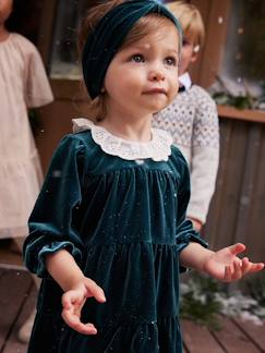 Babymode-Kleider & Röcke-Mädchen Baby Weihnachts-Geschenkset: Samtkleid & Haarband