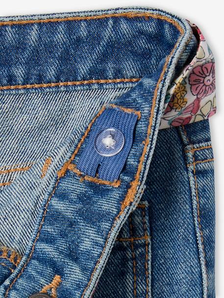 Mädchen Loose-fit-Jeans mit Stoffgürtel - blue stone - 6