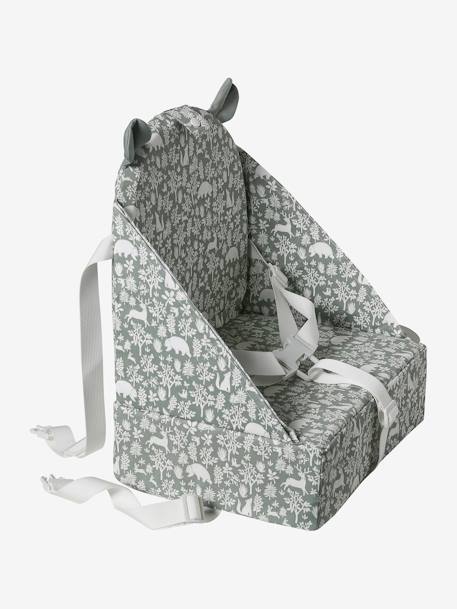 Kinder Stuhl-Sitzerhöhung - dunkelgrau/dreiecke+graugrün/waldspaziergang - 6