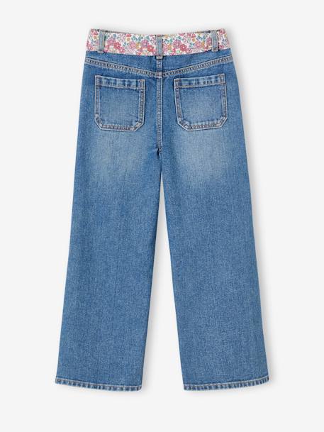 Mädchen Loose-fit-Jeans mit Stoffgürtel - blue stone - 4